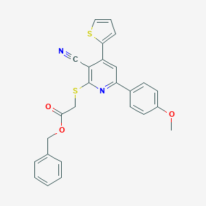 Benzyl 2-{[3-cyano-6-(4-methoxyphenyl)-4-(2-thienyl)-2-pyridinyl]sulfanyl}acetate