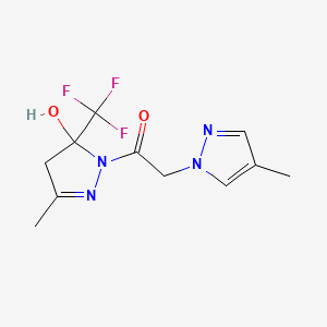 1-[5-HYDROXY-3-METHYL-5-(TRIFLUOROMETHYL)-4,5-DIHYDRO-1H-PYRAZOL-1-YL]-2-(4-METHYL-1H-PYRAZOL-1-YL)-1-ETHANONE