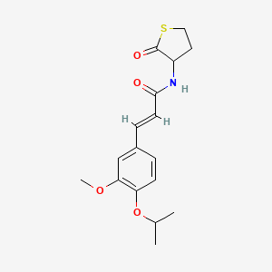 molecular formula C17H21NO4S B4595252 (2E)-3-[3-methoxy-4-(propan-2-yloxy)phenyl]-N-(2-oxotetrahydrothiophen-3-yl)prop-2-enamide 