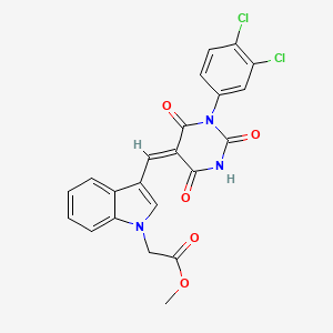 methyl (3-{[1-(3,4-dichlorophenyl)-2,4,6-trioxotetrahydro-5(2H)-pyrimidinylidene]methyl}-1H-indol-1-yl)acetate