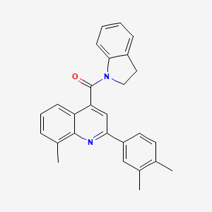 molecular formula C27H24N2O B4595267 2,3-DIHYDRO-1H-INDOL-1-YL[2-(3,4-DIMETHYLPHENYL)-8-METHYL-4-QUINOLYL]METHANONE 