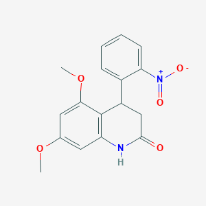 molecular formula C17H16N2O5 B4595285 5,7-二甲氧基-4-(2-硝基苯基)-3,4-二氢-2(1H)-喹啉酮 