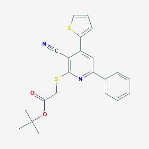 molecular formula C22H20N2O2S2 B459530 Tert-butyl 2-(3-cyano-6-phenyl-4-thiophen-2-ylpyridin-2-yl)sulfanylacetate CAS No. 354555-55-8