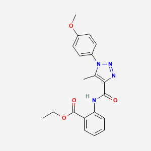 molecular formula C20H20N4O4 B4595318 2-({[1-(4-甲氧苯基)-5-甲基-1H-1,2,3-三唑-4-基]羰基}氨基)苯甲酸乙酯 