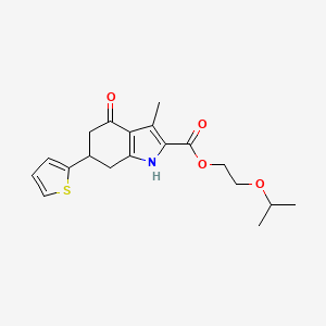 molecular formula C19H23NO4S B4595330 2-(propan-2-yloxy)ethyl 3-methyl-4-oxo-6-(thiophen-2-yl)-4,5,6,7-tetrahydro-1H-indole-2-carboxylate 