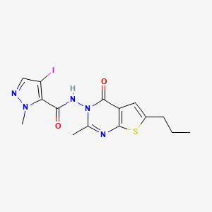 4-IODO-1-METHYL-N-[2-METHYL-4-OXO-6-PROPYLTHIENO[2,3-D]PYRIMIDIN-3(4H)-YL]-1H-PYRAZOLE-5-CARBOXAMIDE