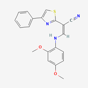 molecular formula C20H17N3O2S B4595374 3-[(2,4-dimethoxyphenyl)amino]-2-(4-phenyl-1,3-thiazol-2-yl)acrylonitrile 