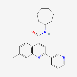 molecular formula C24H27N3O B4595388 N-cycloheptyl-7,8-dimethyl-2-(3-pyridinyl)-4-quinolinecarboxamide 