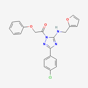 3-(4-chlorophenyl)-N-(2-furylmethyl)-1-(phenoxyacetyl)-1H-1,2,4-triazol-5-amine