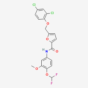 molecular formula C20H15Cl2F2NO5 B4595417 5-[(2,4-二氯苯氧基)甲基]-N-[4-(二氟甲氧基)-3-甲氧基苯基]-2-呋喃酰胺 