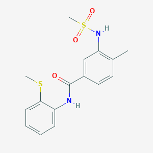 molecular formula C16H18N2O3S2 B4595424 4-methyl-3-[(methylsulfonyl)amino]-N-[2-(methylthio)phenyl]benzamide 