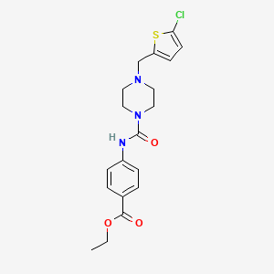 molecular formula C19H22ClN3O3S B4595425 ETHYL 4-[({4-[(5-CHLORO-2-THIENYL)METHYL]PIPERAZINO}CARBONYL)AMINO]BENZOATE 