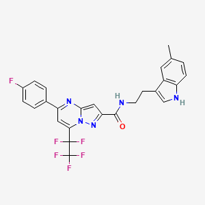 molecular formula C26H19F6N5O B4595430 5-(4-氟苯基)-N-[2-(5-甲基-1H-吲哚-3-基)乙基]-7-(五氟乙基)吡唑并[1,5-a]嘧啶-2-甲酰胺 