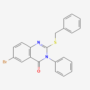 molecular formula C21H15BrN2OS B4595432 2-(benzylthio)-6-bromo-3-phenyl-4(3H)-quinazolinone 