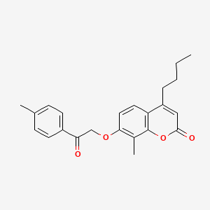 molecular formula C23H24O4 B4595447 4-丁基-8-甲基-7-[2-(4-甲苯基)-2-氧代乙氧基]-2H-色烯-2-酮 