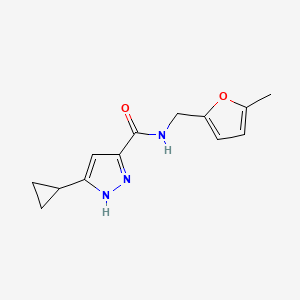 molecular formula C13H15N3O2 B4595456 3-环丙基-N-[(5-甲基-2-呋喃基)甲基]-1H-吡唑-5-甲酰胺 