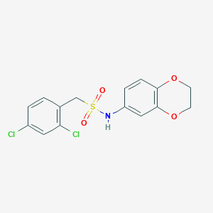 molecular formula C15H13Cl2NO4S B4595470 1-(2,4-二氯苯基)-N-(2,3-二氢-1,4-苯并二氧杂环-6-基)甲磺酰胺 