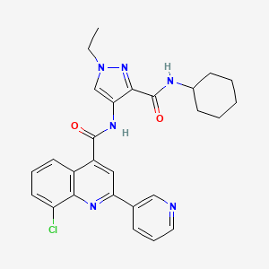 8-chloro-N-{3-[(cyclohexylamino)carbonyl]-1-ethyl-1H-pyrazol-4-yl}-2-(3-pyridinyl)-4-quinolinecarboxamide