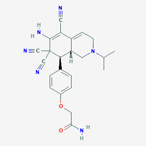 2-[4-(6-Amino-5,7,7-tricyano-2-isopropyl-1,2,3,7,8,8a-hexahydroisoquinolin-8-yl)phenoxy]acetamide