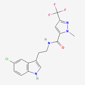 molecular formula C16H14ClF3N4O B4595501 N-[2-(5-氯-1H-吲哚-3-基)乙基]-1-甲基-3-(三氟甲基)-1H-吡唑-5-甲酰胺 