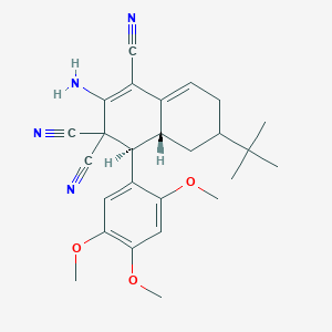 molecular formula C26H30N4O3 B459553 2-amino-6-tert-butyl-4-(2,4,5-trimethoxyphenyl)-4a,5,6,7-tetrahydro-1,3,3(4H)-naphthalenetricarbonitrile CAS No. 304432-94-8