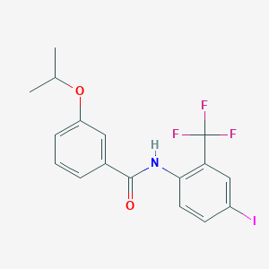 molecular formula C17H15F3INO2 B4595534 N-[4-iodo-2-(trifluoromethyl)phenyl]-3-isopropoxybenzamide 