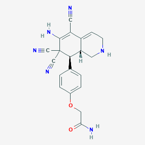 molecular formula C20H18N6O2 B459554 2-[4-(6-Amino-5,7,7-tricyano-1,2,3,7,8,8a-hexahydro-8-isoquinolinyl)phenoxy]acetamide CAS No. 1212151-94-4