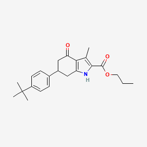 molecular formula C23H29NO3 B4595540 6-(4-叔丁基苯基)-3-甲基-4-氧代-4,5,6,7-四氢-1H-吲哚-2-甲酸丙酯 