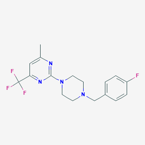 molecular formula C17H18F4N4 B4595544 2-[4-(4-氟苄基)-1-哌嗪基]-4-甲基-6-(三氟甲基)嘧啶 