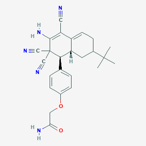 2-[4-(3-Amino-7-tert-butyl-2,2,4-tricyano-1,2,6,7,8,8a-hexahydro-1-naphthalenyl)phenoxy]acetamide