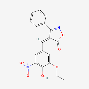 molecular formula C18H14N2O6 B4595552 (4Z)-4-[(3-ethoxy-4-hydroxy-5-nitrophenyl)methylidene]-3-phenyl-1,2-oxazol-5-one 