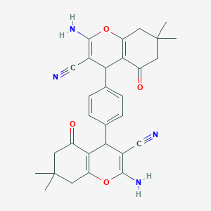 4,4'-(1,4-phenylene)bis(2-amino-7,7-dimethyl-5-oxo-5,6,7,8-tetrahydro-4H-chromene-3-carbonitrile)