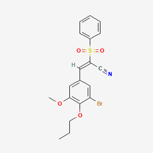 3-(3-bromo-5-methoxy-4-propoxyphenyl)-2-(phenylsulfonyl)acrylonitrile