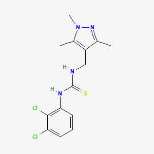 molecular formula C14H16Cl2N4S B4595570 N-(2,3-二氯苯基)-N'-[(1,3,5-三甲基-1H-吡唑-4-基)甲基]硫脲 