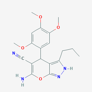 6-Amino-3-propyl-4-(2,4,5-trimethoxyphenyl)-1,4-dihydropyrano[2,3-c]pyrazole-5-carbonitrile