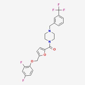 molecular formula C24H21F5N2O3 B4595591 {5-[(2,4-DIFLUOROPHENOXY)METHYL]-2-FURYL}{4-[3-(TRIFLUOROMETHYL)BENZYL]PIPERAZINO}METHANONE 