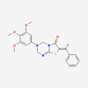 molecular formula C21H21N3O4S B4595605 7-苯亚甲基-3-(3,4,5-三甲氧基苯基)-3,4-二氢-2H-[1,3]噻唑并[3,2-a][1,3,5]三嗪-6(7H)-酮 