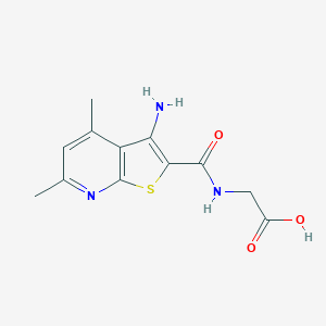 molecular formula C12H13N3O3S B459562 Glycine, N-[(3-amino-4,6-dimethylthieno[2,3-b]pyridin-2-yl)carbonyl]- CAS No. 128918-14-9