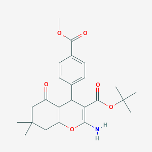 molecular formula C24H29NO6 B459563 tert-butyl 2-amino-4-[4-(methoxycarbonyl)phenyl]-7,7-dimethyl-5-oxo-5,6,7,8-tetrahydro-4H-chromene-3-carboxylate 