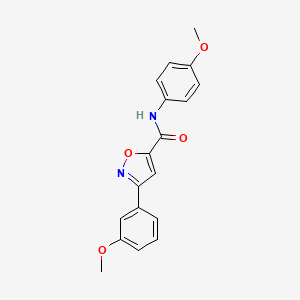 molecular formula C18H16N2O4 B4595630 3-(3-methoxyphenyl)-N-(4-methoxyphenyl)-1,2-oxazole-5-carboxamide 