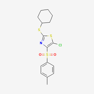 5-Chloro-2-cyclohexylsulfanyl-4-(4-methylphenyl)sulfonyl-1,3-thiazole