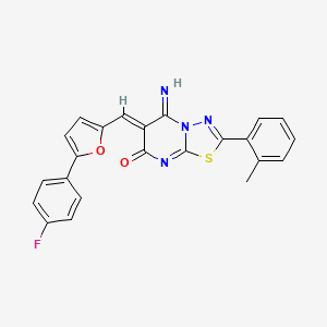 molecular formula C23H15FN4O2S B4595641 (6Z)-6-[[5-(4-fluorophenyl)furan-2-yl]methylidene]-5-imino-2-(2-methylphenyl)-[1,3,4]thiadiazolo[3,2-a]pyrimidin-7-one 