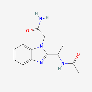 molecular formula C13H16N4O2 B4595643 2-{2-[1-(乙酰氨基)乙基]-1H-苯并咪唑-1-基}乙酰胺 