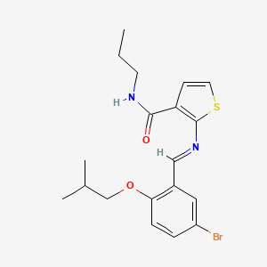 molecular formula C19H23BrN2O2S B4595652 2-[(5-bromo-2-isobutoxybenzylidene)amino]-N-propyl-3-thiophenecarboxamide 