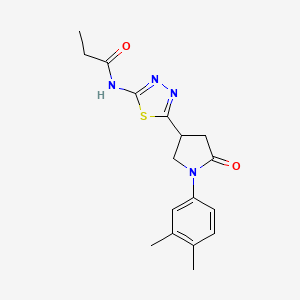 N-{5-[1-(3,4-dimethylphenyl)-5-oxopyrrolidin-3-yl]-1,3,4-thiadiazol-2-yl}propanamide