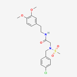 molecular formula C20H25ClN2O5S B4595689 2-{N-[(4-CHLOROPHENYL)METHYL]METHANESULFONAMIDO}-N-[2-(3,4-DIMETHOXYPHENYL)ETHYL]ACETAMIDE 