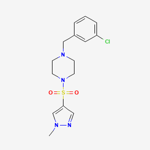 molecular formula C15H19ClN4O2S B4595707 1-(3-chlorobenzyl)-4-[(1-methyl-1H-pyrazol-4-yl)sulfonyl]piperazine 