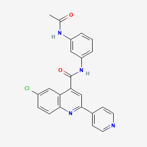 6-CHLORO-N-(3-ACETAMIDOPHENYL)-2-(PYRIDIN-4-YL)QUINOLINE-4-CARBOXAMIDE