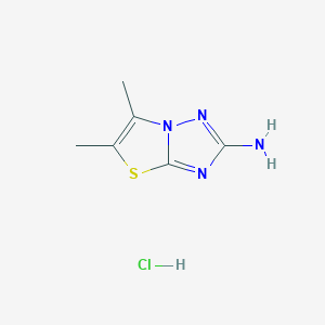 molecular formula C6H9ClN4S B4595733 盐酸5,6-二甲基[1,3]噻唑并[3,2-b][1,2,4]三唑-2-胺 