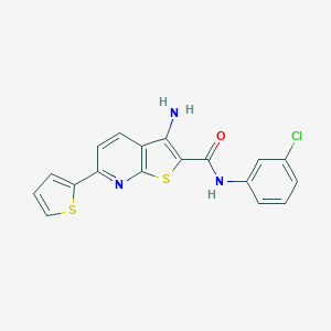 molecular formula C18H12ClN3OS2 B459574 3-amino-N-(3-chlorophenyl)-6-thien-2-ylthieno[2,3-b]pyridine-2-carboxamide CAS No. 487039-35-0